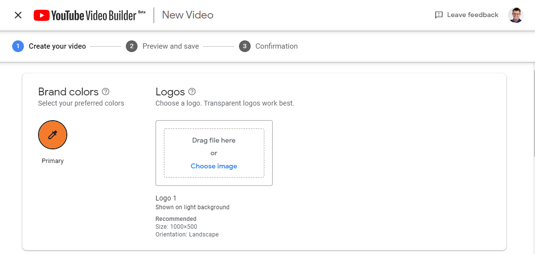 YouTube Video Builder - wybór logo