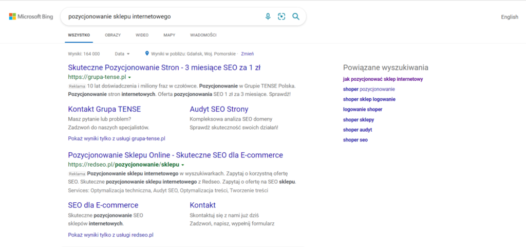 wyszukiwarka Bing - pozycjonowanie sklepu internetowego - relakama microsoft Adverstising