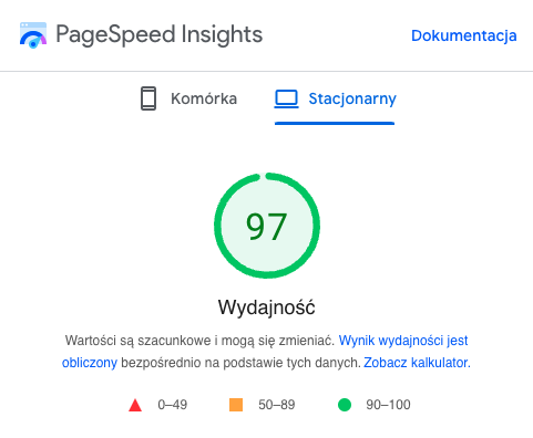 PageSpeed Insight - szybkość działania strony