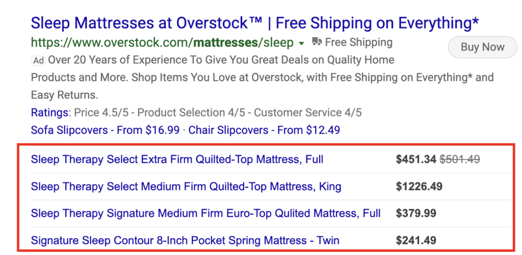 dynamiczne rozszerzenie cen produktów Bing Ads