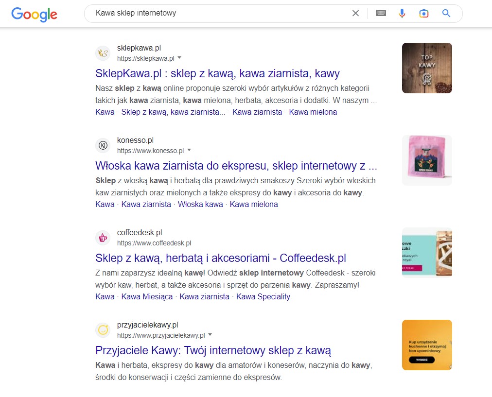 transakcyjne search intent wyniki wyszukiwania google